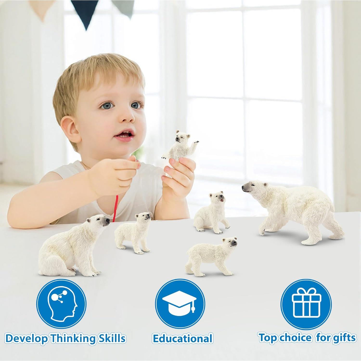Set de Figuras de Osos Polares Toymany 6PCS Juguetes Educativos