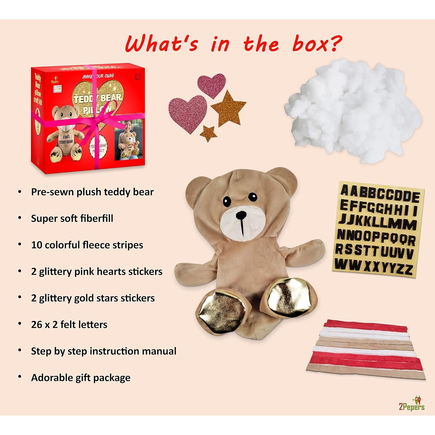 Kit de Manualidades 2Pepers Oso de Peluche DIY Sin Coser