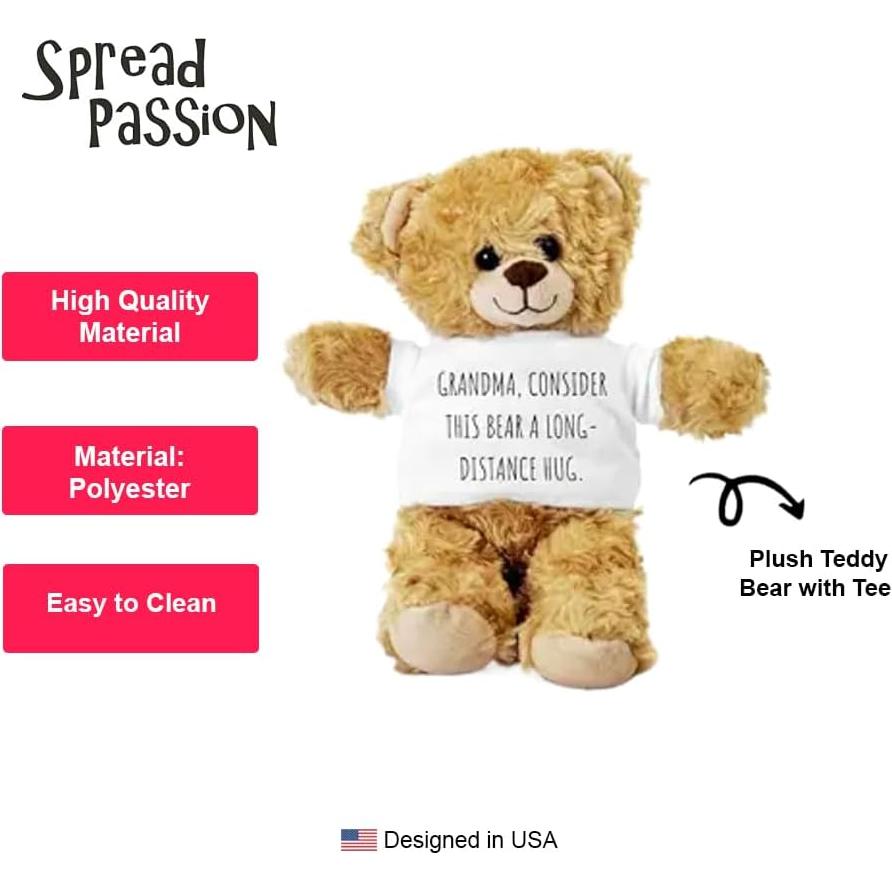 Oso de Peluche SpreadPassion 25.4 cm con Camiseta Blanca