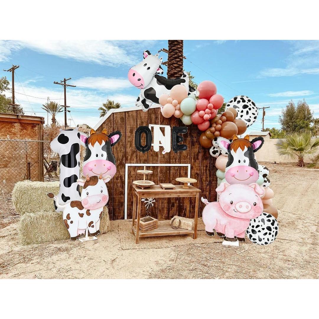 Banner Letras y Globos Vaca GGDE 40 cm Fiesta Cumpleaños