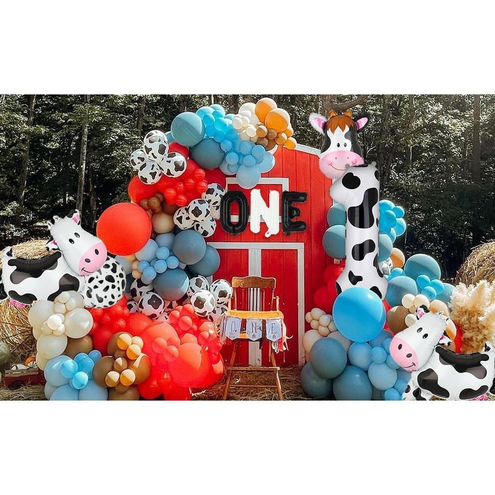 Banner Letras y Globos Vaca GGDE 40 cm Fiesta Cumpleaños