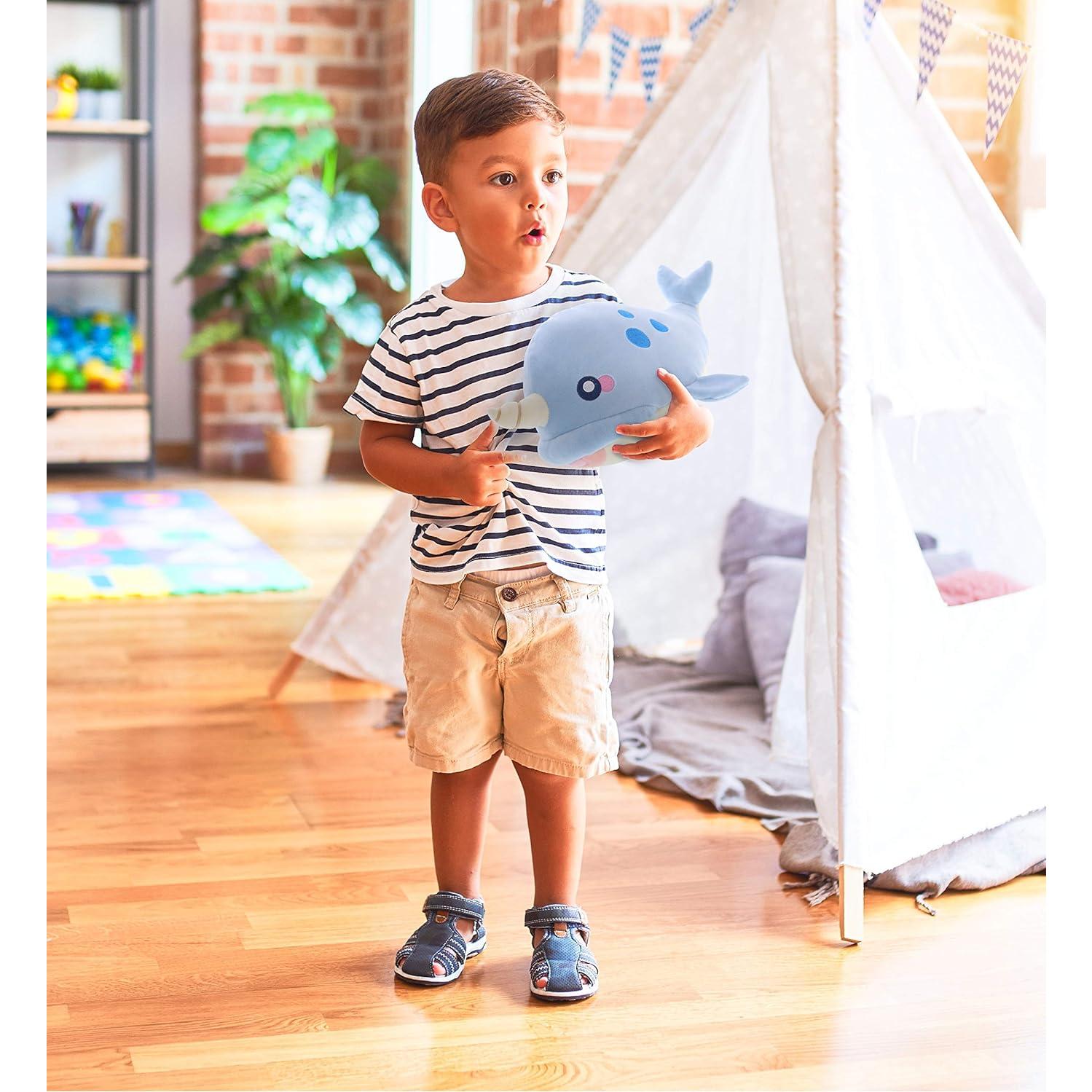 DolliBu Narval Azul Juguete de Peluche Suave 29.85 cm