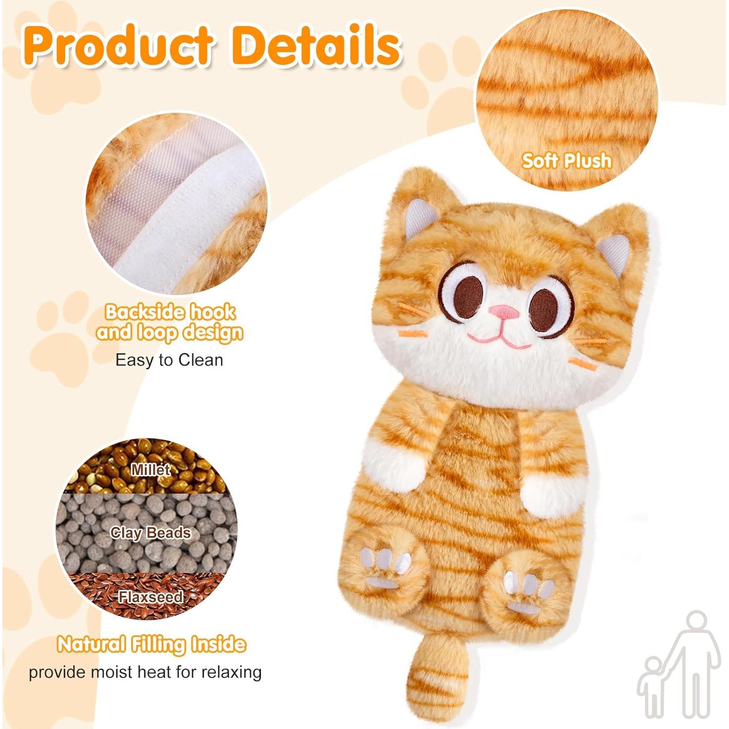 Almohadilla Calentadora de Microondas SUZZIPAD Gato Naranja 16x27cm