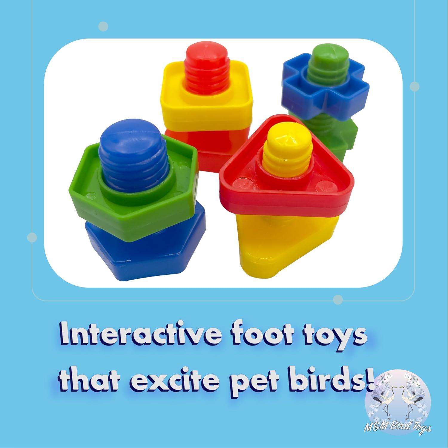 Juguetes Interactivos para Aves M&M Bird Toys Jumbo Bird Bolt Pk12