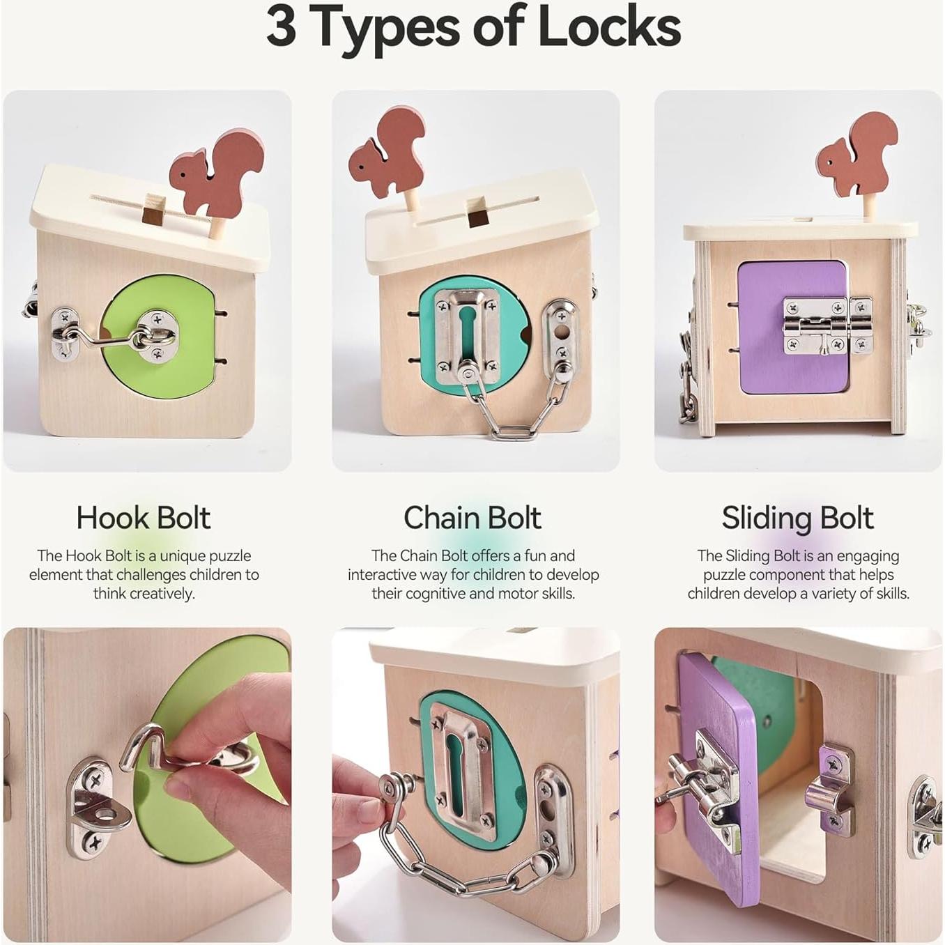 Caja de Bloqueo de Madera IEATFO para Niños 0.63 kg