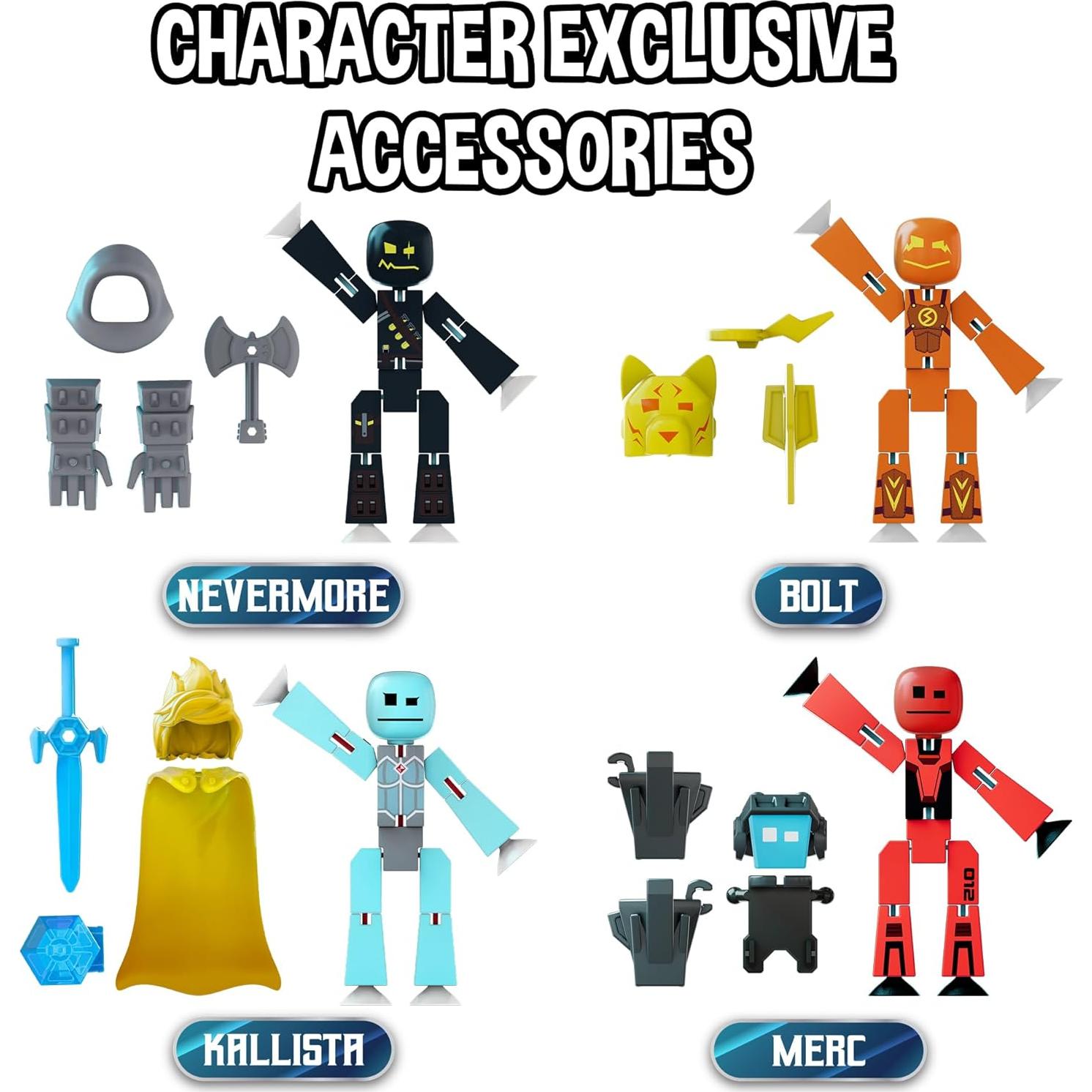 Figuras de Acción StikBot Legendz 2 - Zing - 4 Personajes