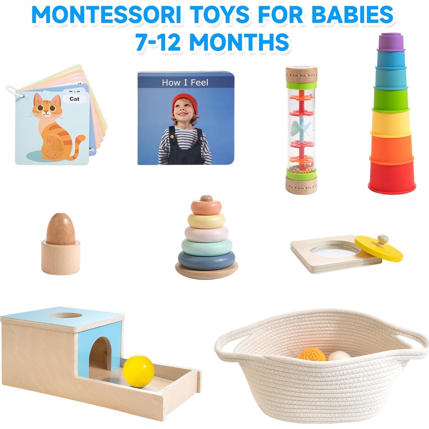 Juguetes Montessori de Madera WOODMAM 9 en 1 para Bebés 6-12M