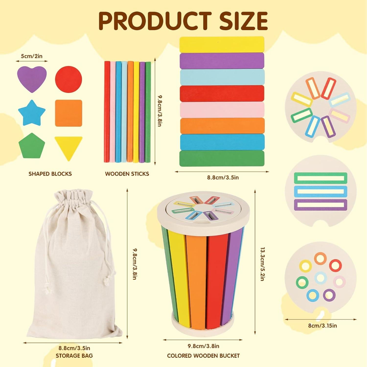 Juguete Montessori Nunukids Clasificación de Colores 1-3 Años