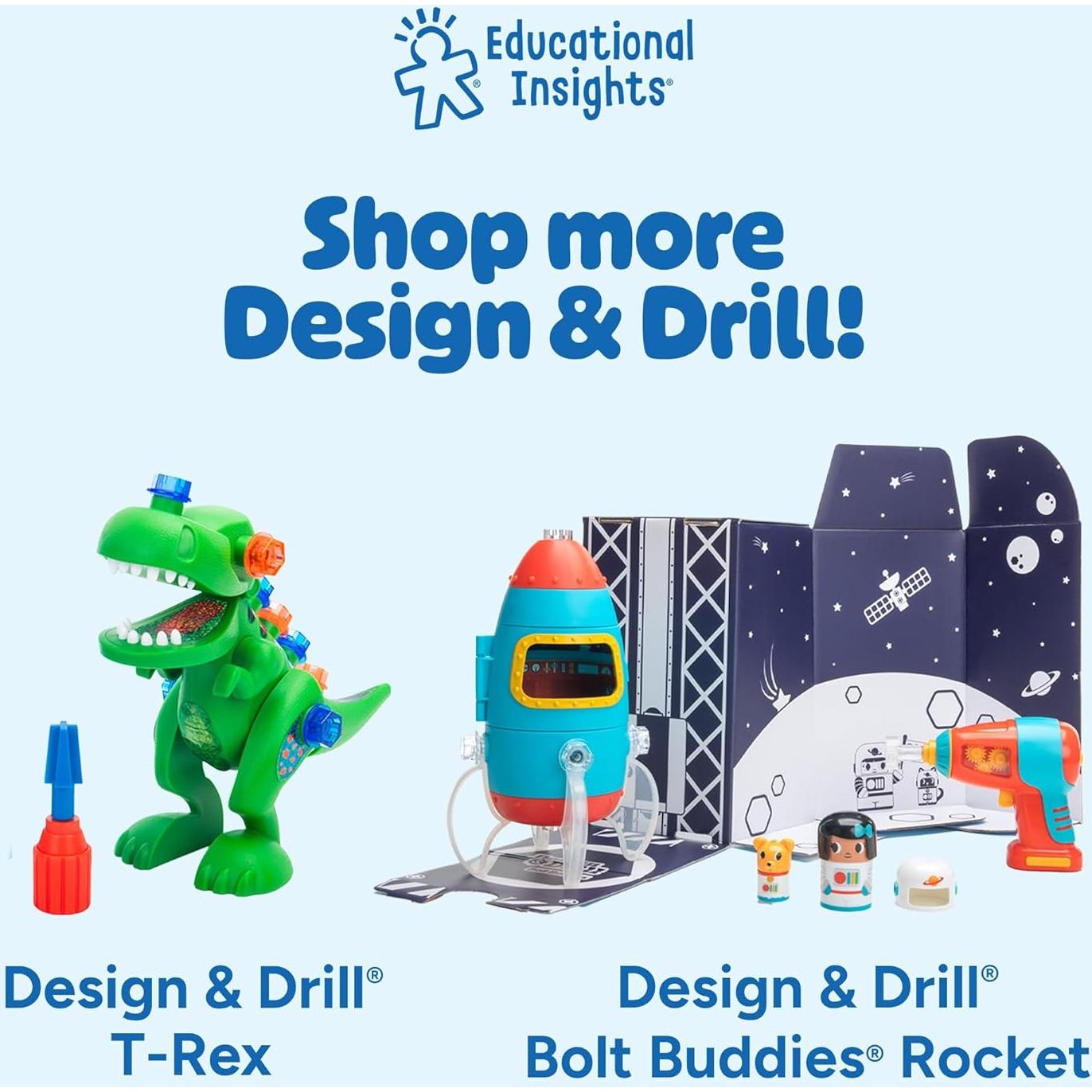 Cubeta de Construcción Educational Insights con Taladro Juguete 41 Piezas