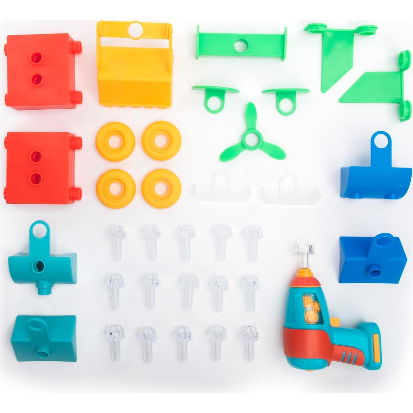 Cubeta de Construcción Educational Insights con Taladro Juguete 41 Piezas