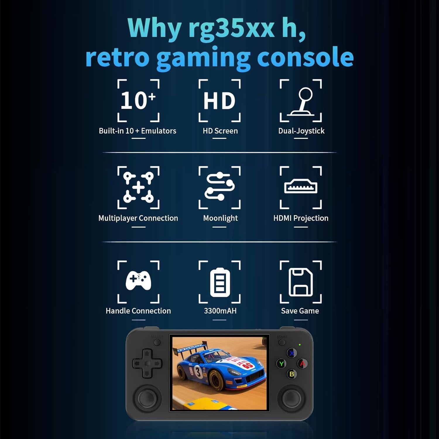 Consola de Juegos Portátil Anbernic RG35XX H 64GB Doble Joystick