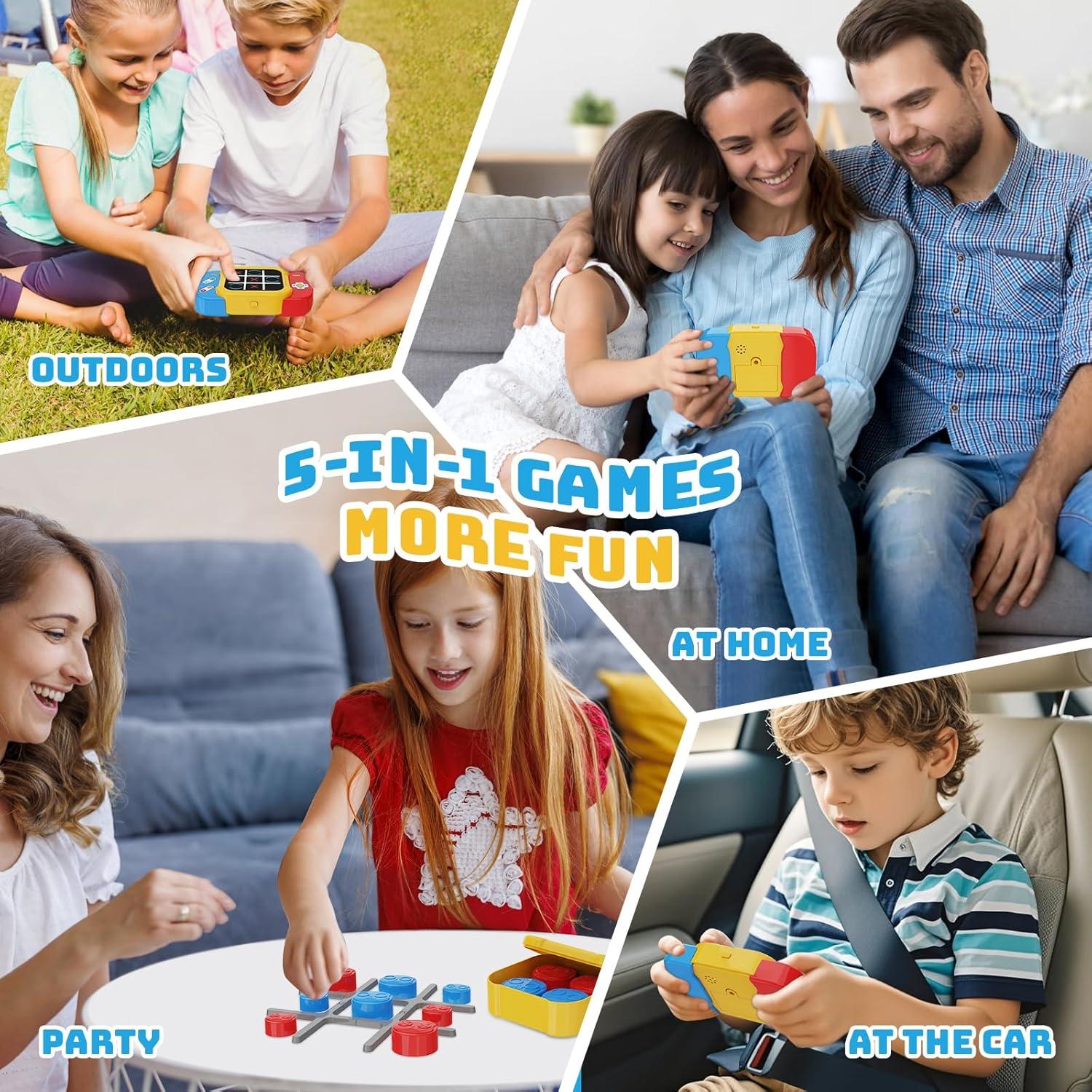 Juego Electrónico de Tres en Raya Einailvk 5 en 1 Portátil