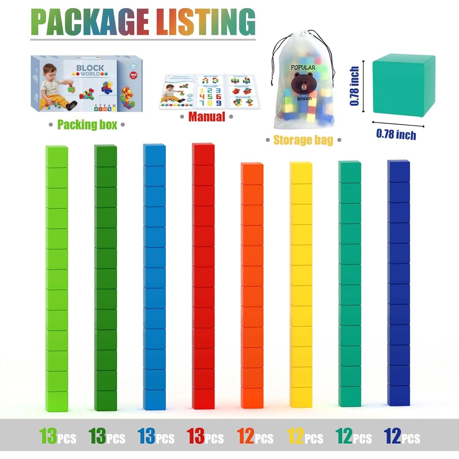 100 Bloques Magnéticos de Construcción BananMelonBM - Juguetes Educativos para Niños 3 a 8 Años