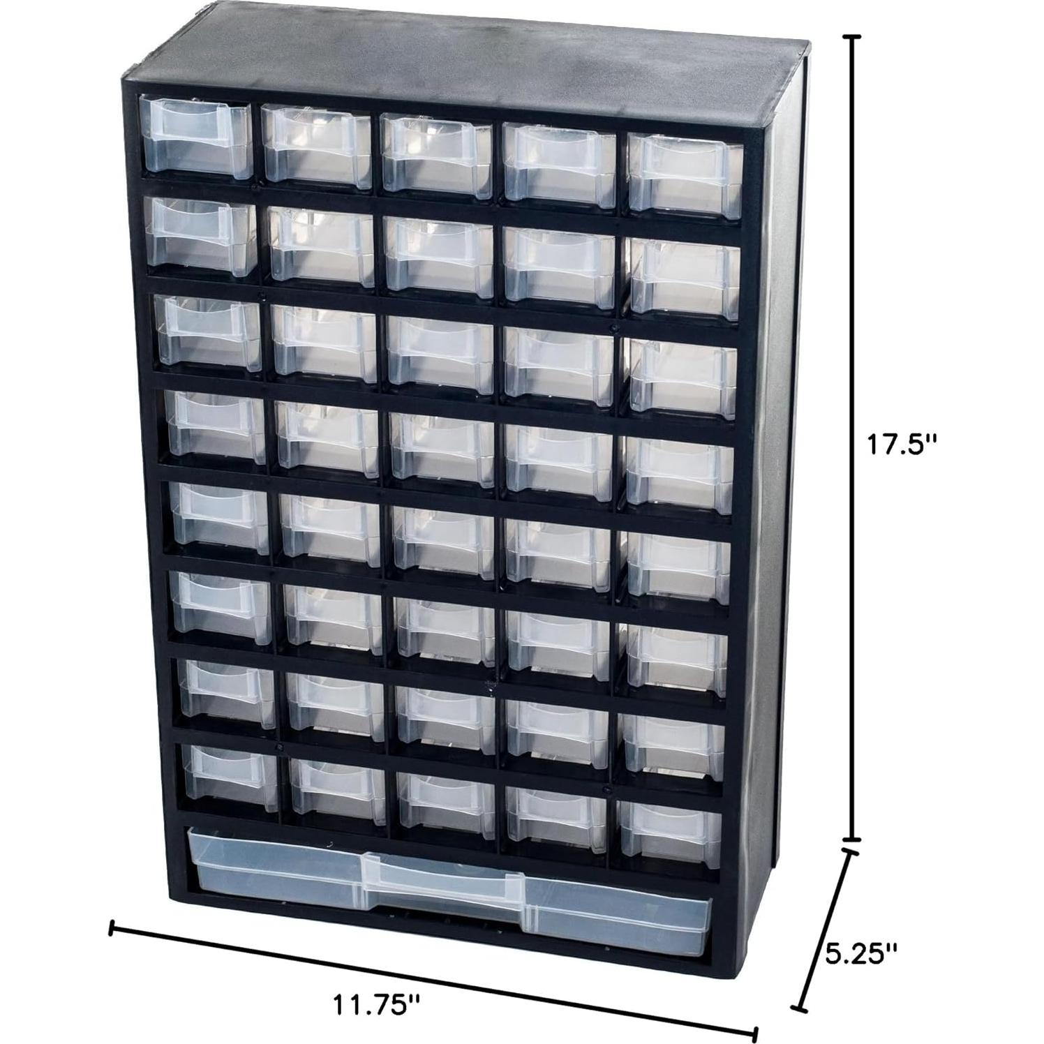 Organizador de Herramientas Stalwart 41 Cajones Plástico Negro