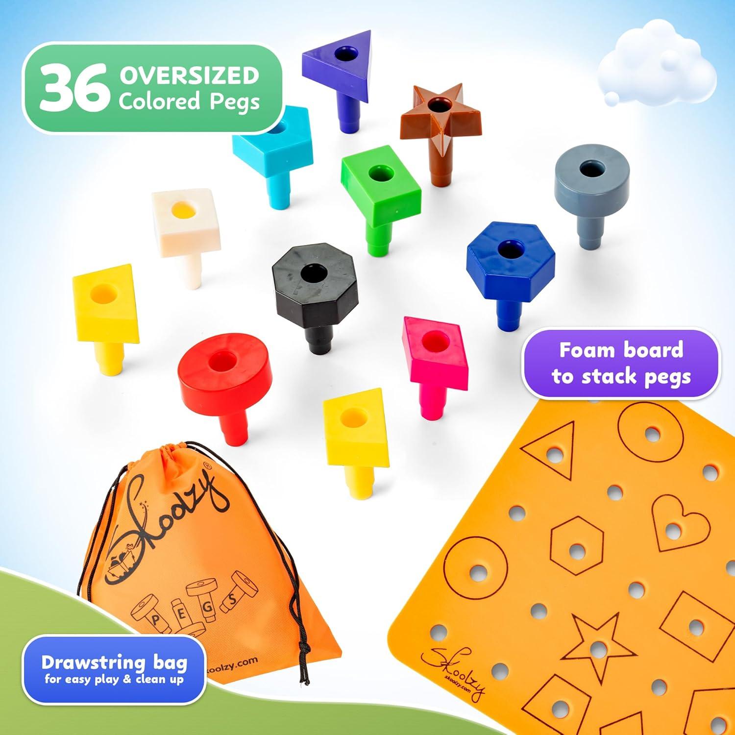 Set de Apilamiento Educativo Skoolzy 38 Piezas para Niños 2-4 Años