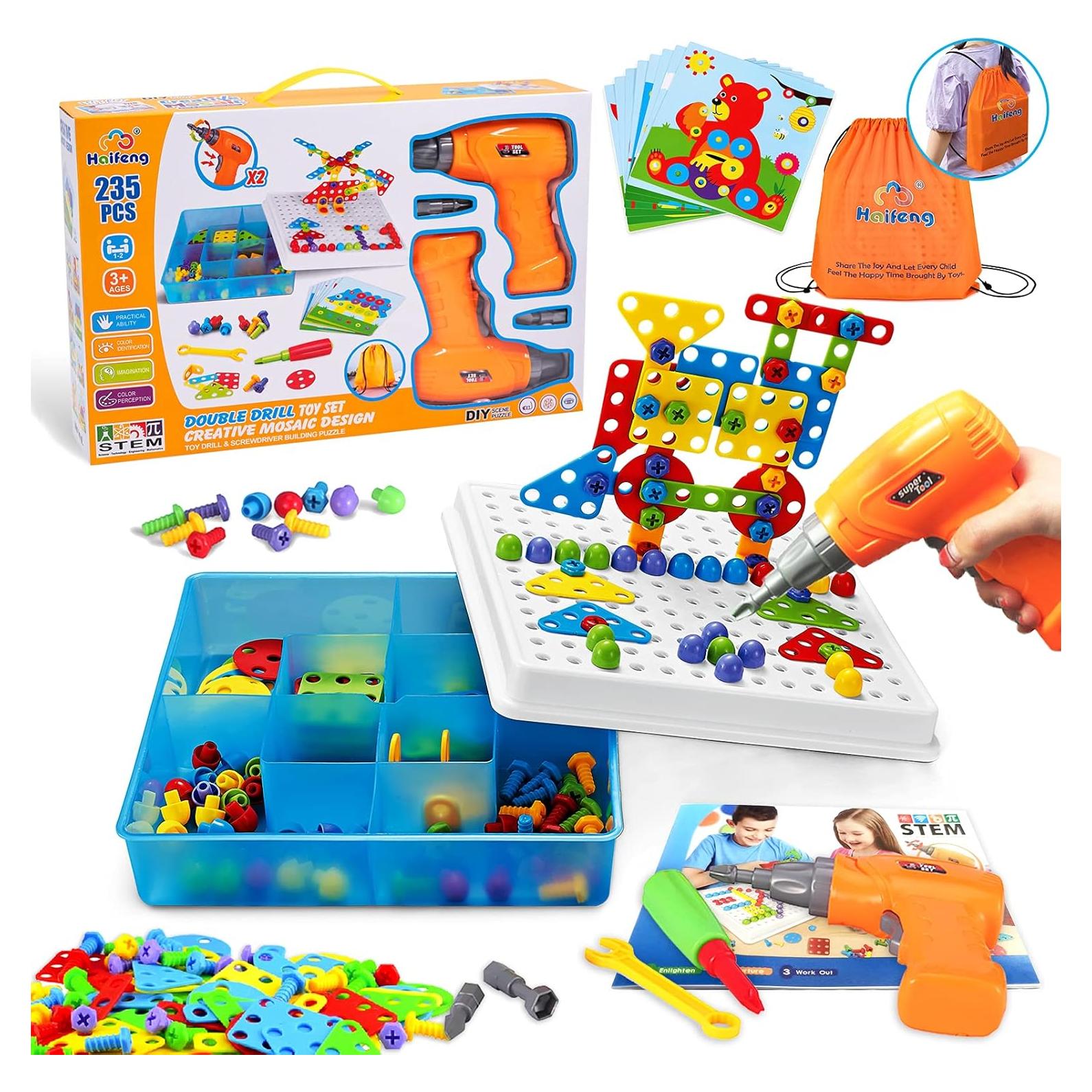 Conjunto de Juguetes de Taladro Eléctrico Haifeng 235 Piezas STEM