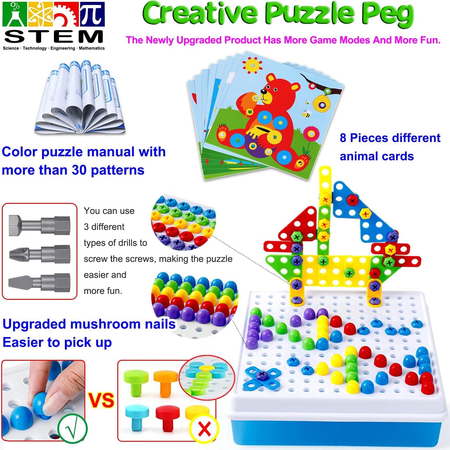 Conjunto de Juguetes de Taladro Eléctrico Haifeng 235 Piezas STEM