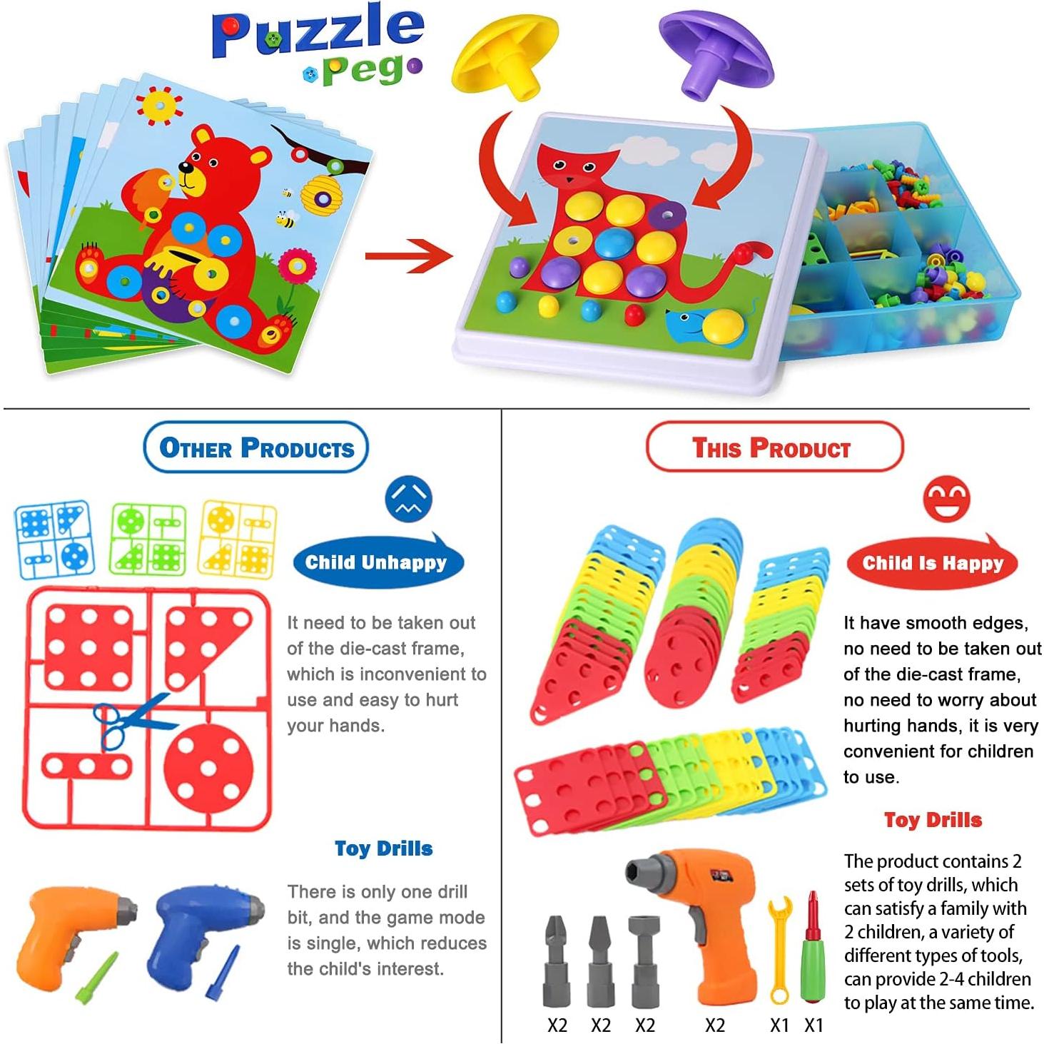 Conjunto de Juguetes de Taladro Eléctrico Haifeng 235 Piezas STEM