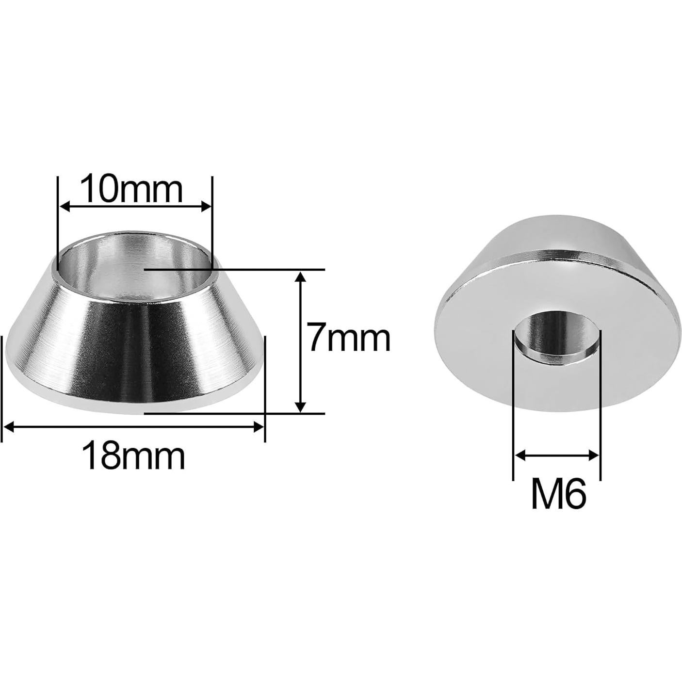 Arandelas de Aluminio M6 Yaruijia - Paquete de 20 Unidades