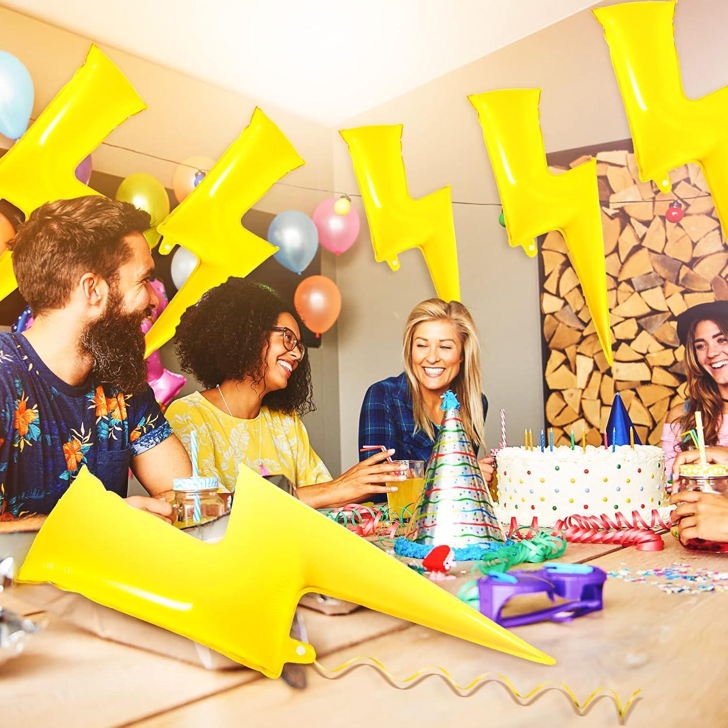 Globos de Relámpago Deekin 4 Pcs 114 cm Amarillo para Fiestas