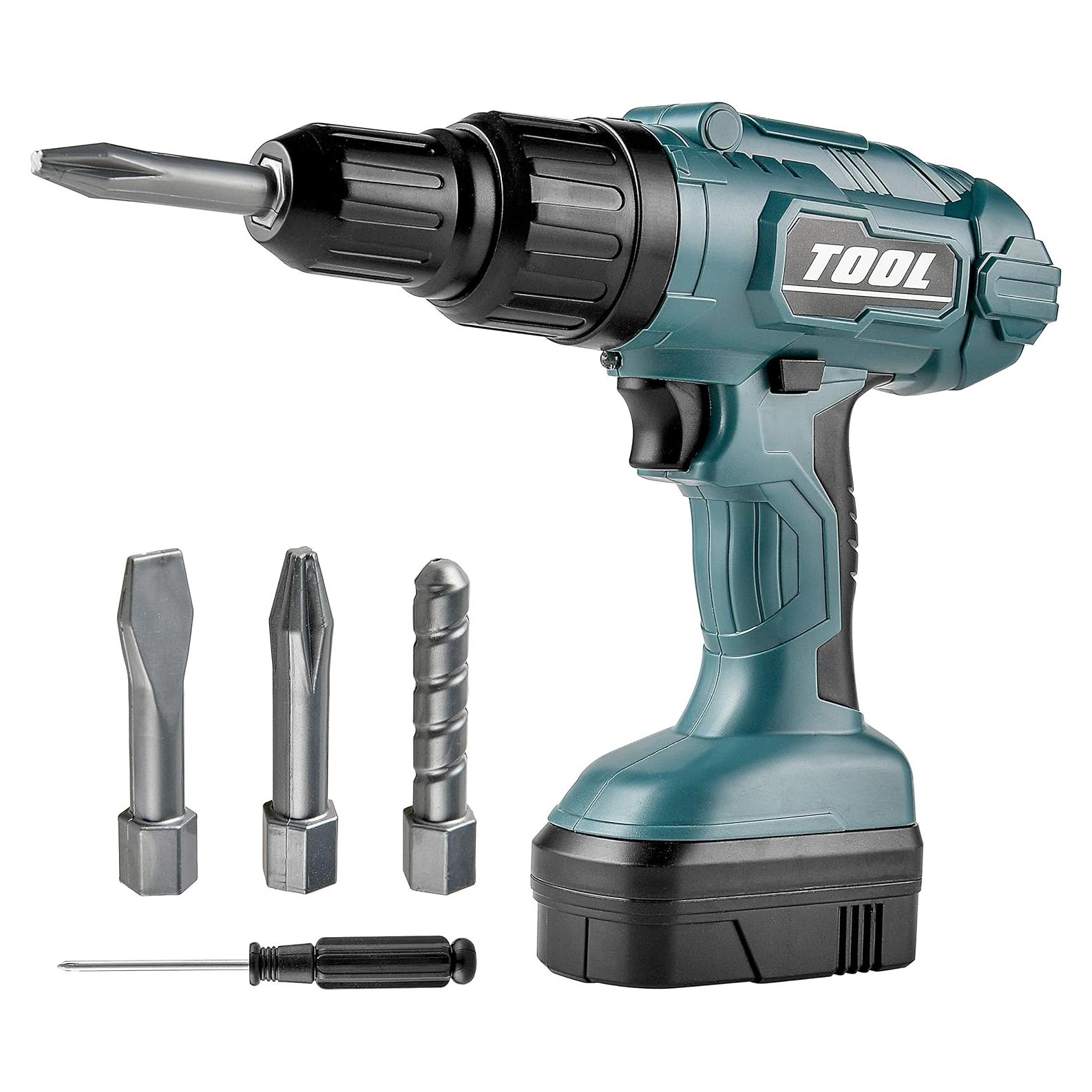 Juego de Taladro Eléctrico Toy Choi para Niños Verde - 3 Brocas