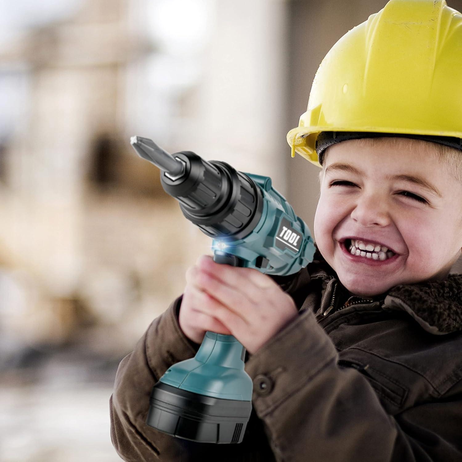 Juego de Taladro Eléctrico Toy Choi para Niños Verde - 3 Brocas