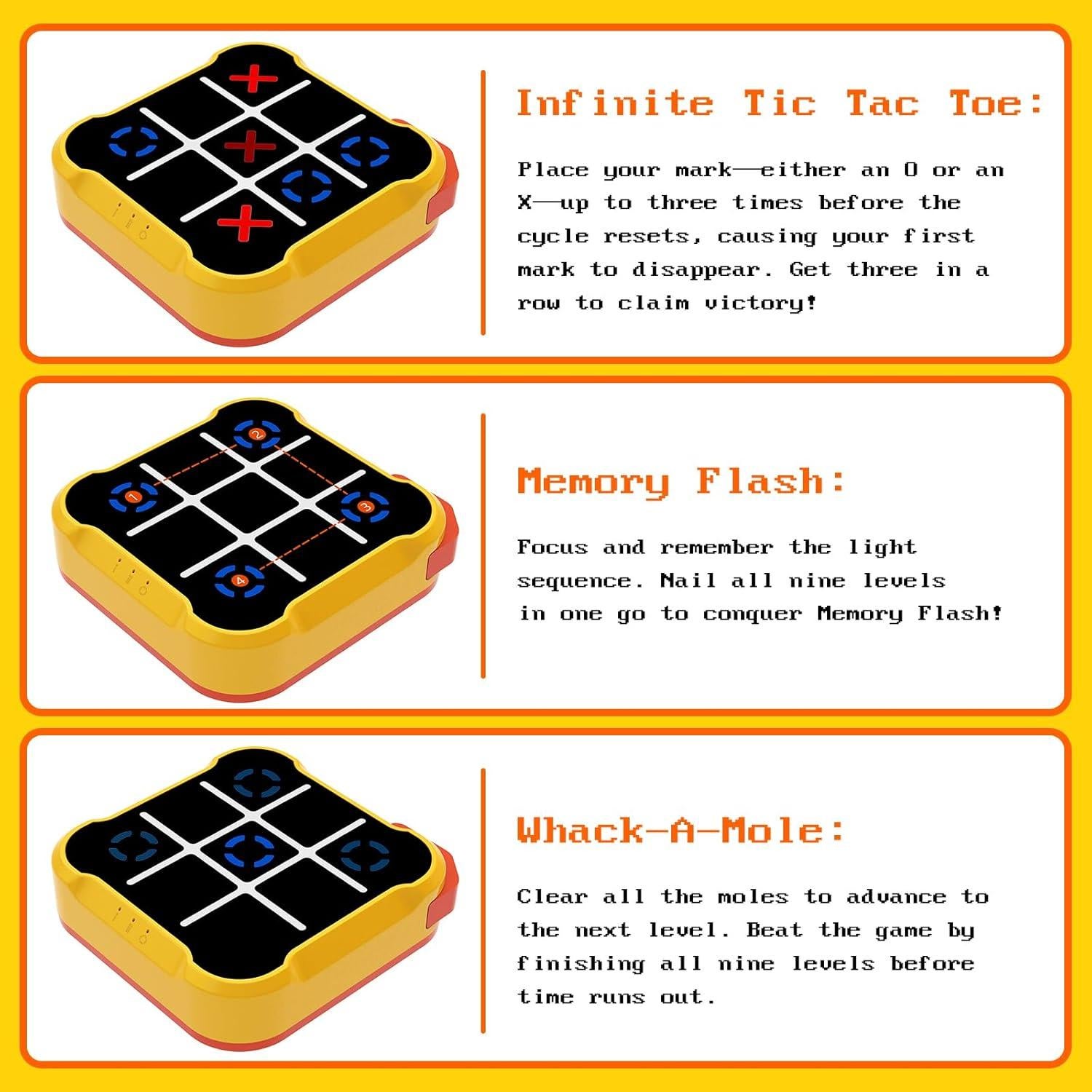 Juego de Tres en Raya Electrónico Portátil VISREFUR 8.9cm