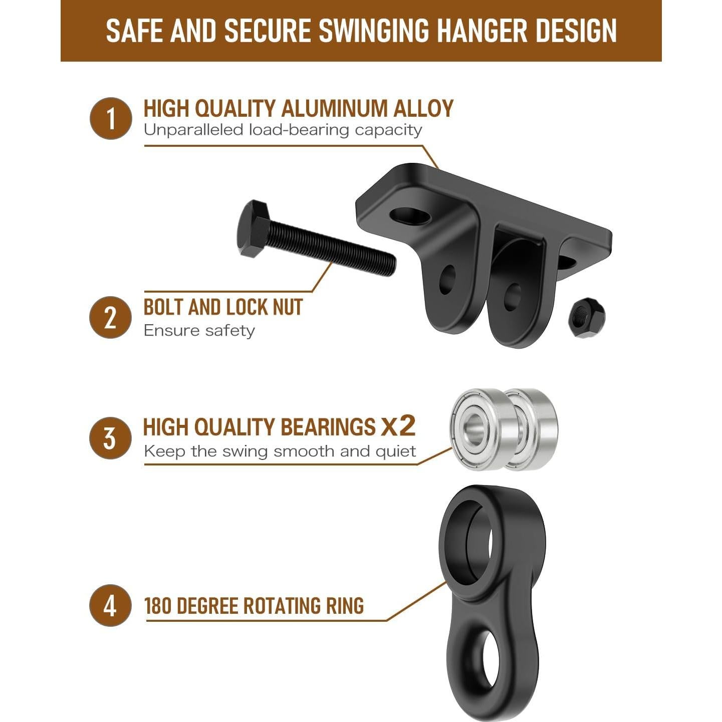 Soportes para Columpios HUPBIPY Alta Resistencia 8 Piezas