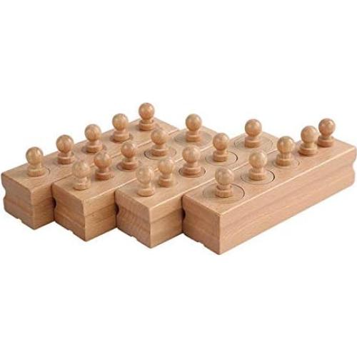 Bloques de Cilindros de Madera Adena Montessori - Juego de 4