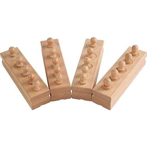 Bloques de Cilindros de Madera Adena Montessori - Juego de 4