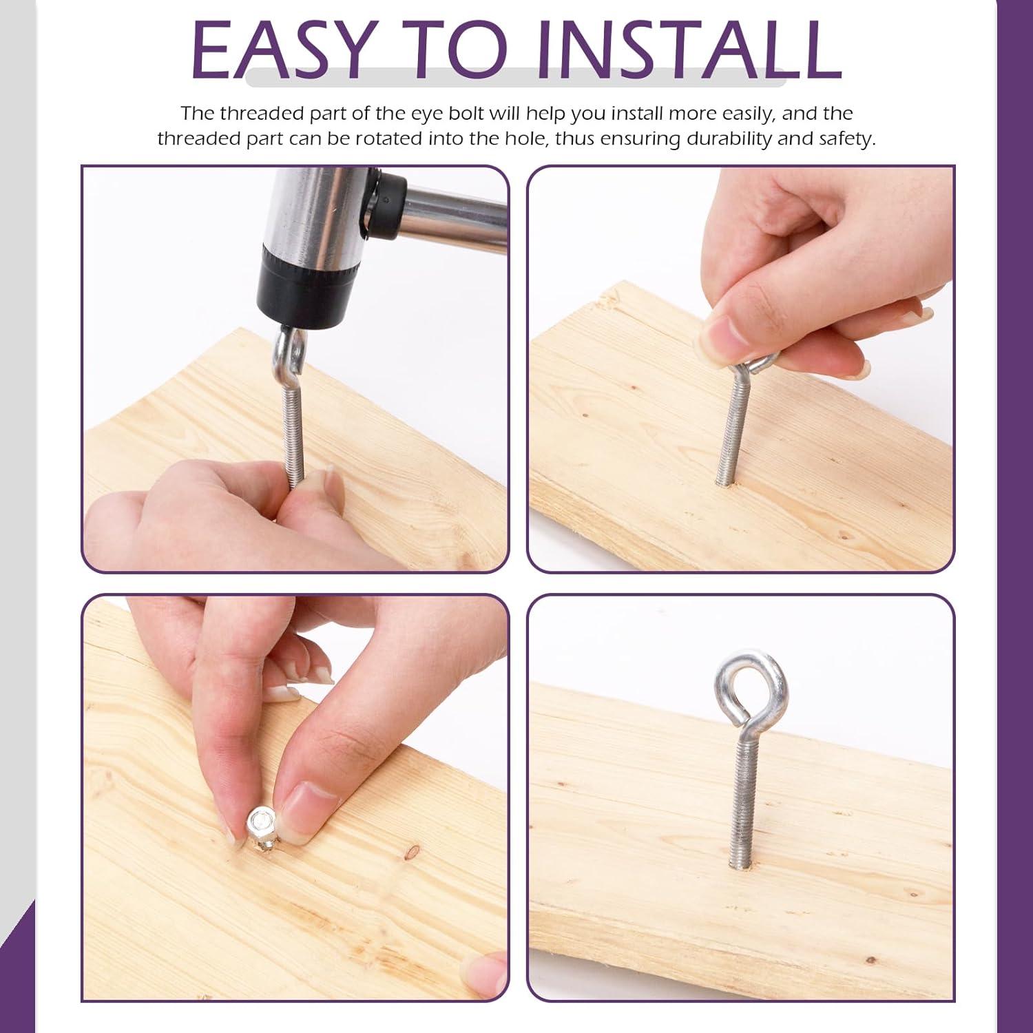 Kit de Tornillos Ojo Swpeet 116Pcs Acero al Carbono 5 Tamaños