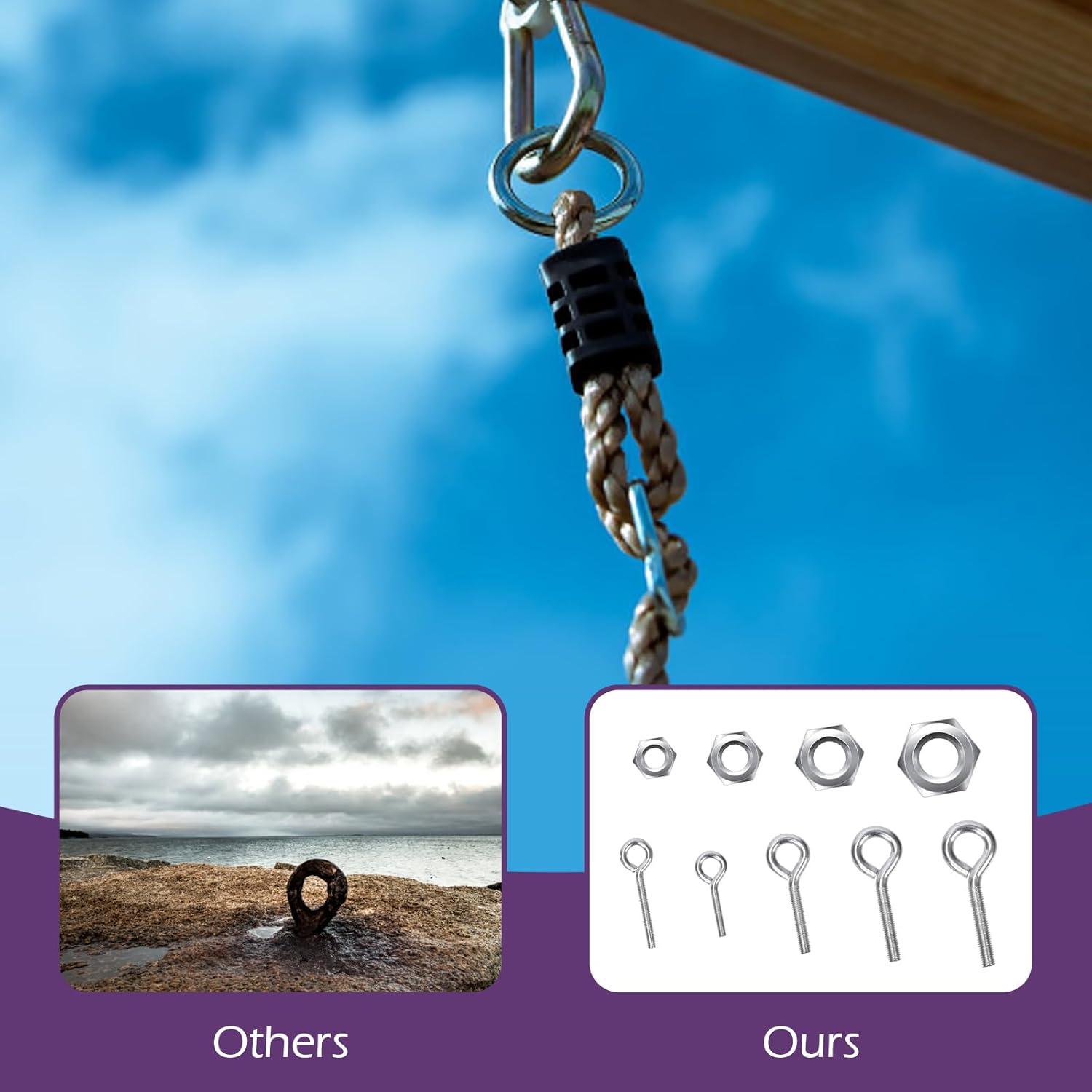 Kit de Tornillos Ojo Swpeet 116Pcs Acero al Carbono 5 Tamaños