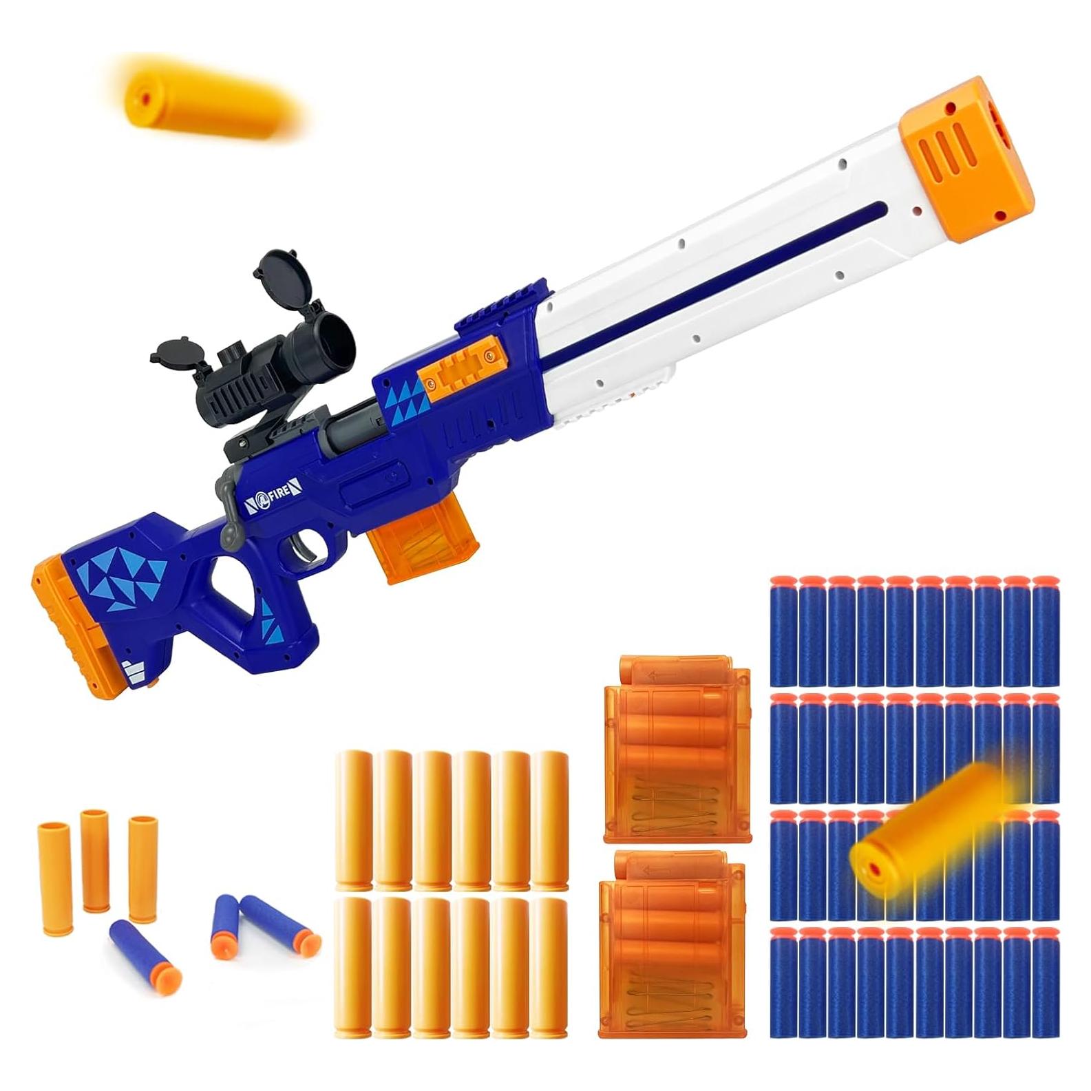 Pistola de Juguete Shantou 35.5x8.9x43.2cm 40 Dardos 2 Cargadores