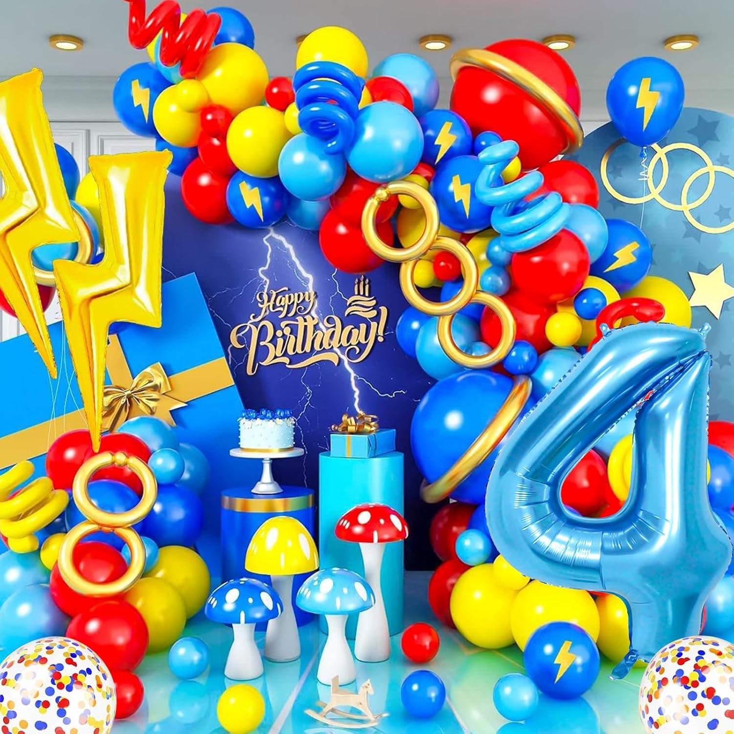 Globos de Fiesta Decmied - Rayo Azul 100 cm + 30 Globos 12"