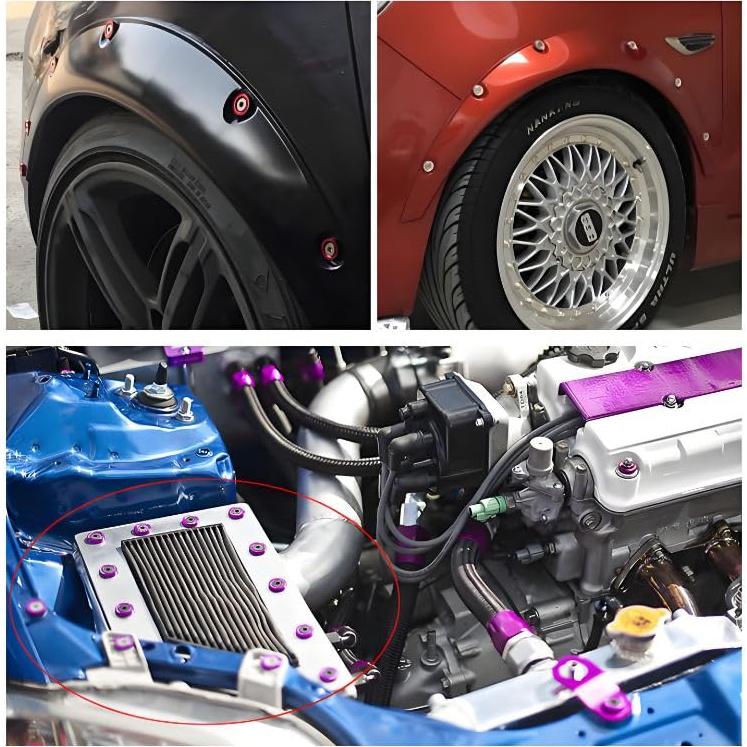 Arandelas de Aluminio Anodizado M8 Rojo 15 Piezas BingSHH