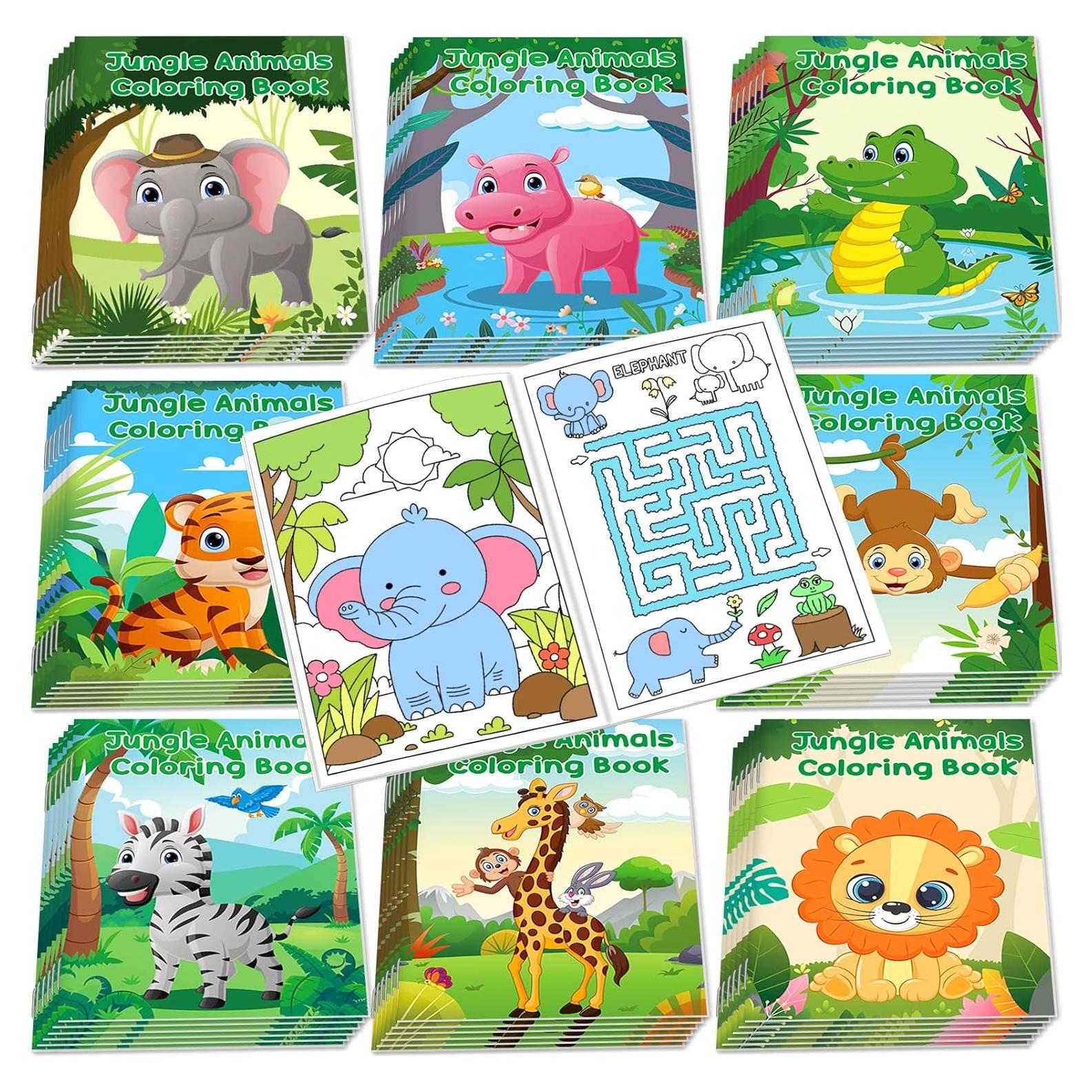 24 Libros de Colorear Animales Safari Lionoble 18x13 cm