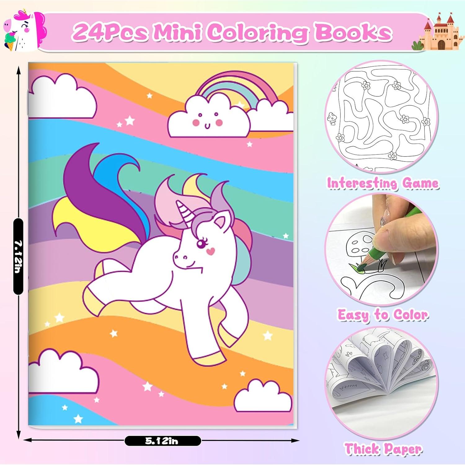 24 Libros de Colorear Unicornio Lionoble 13x18 cm para Niños