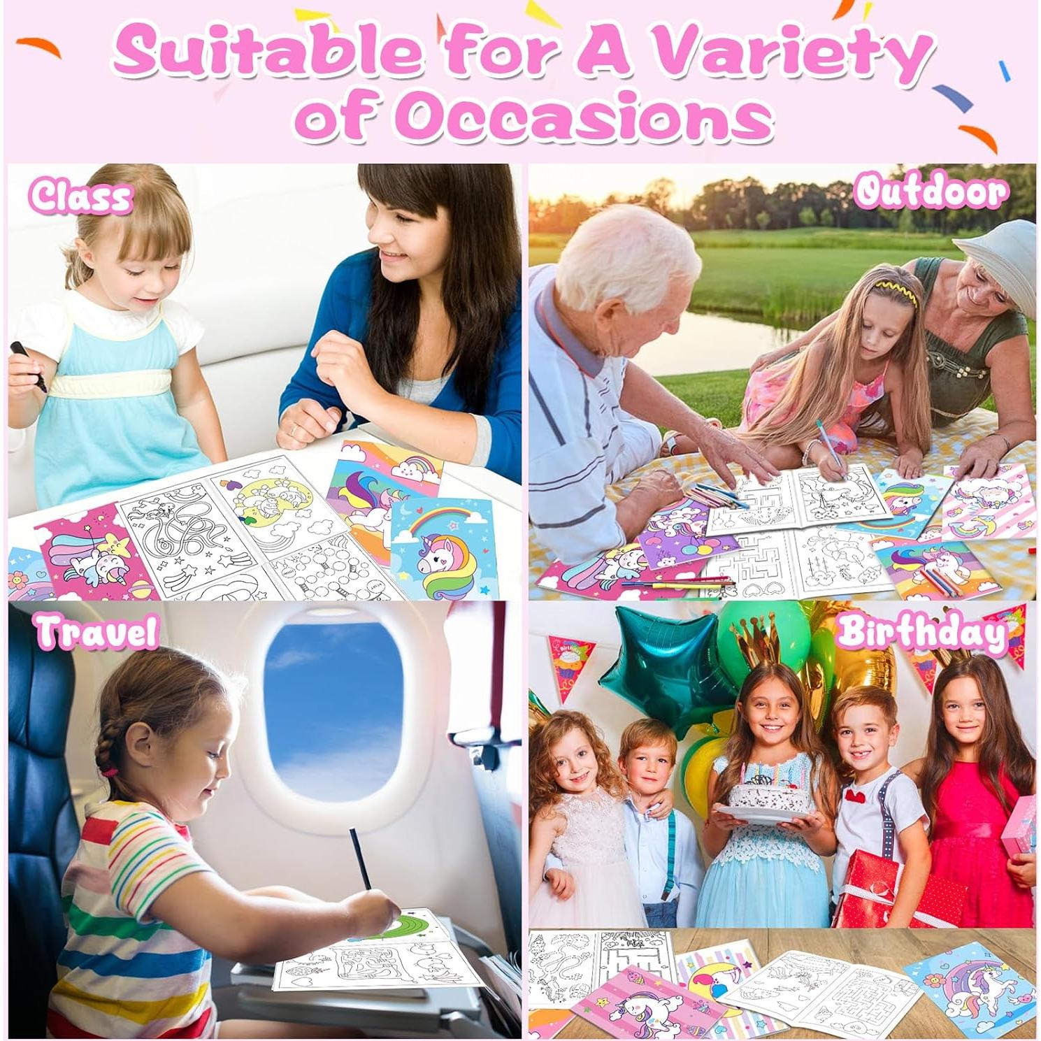 24 Libros de Colorear Unicornio Lionoble 13x18 cm para Niños