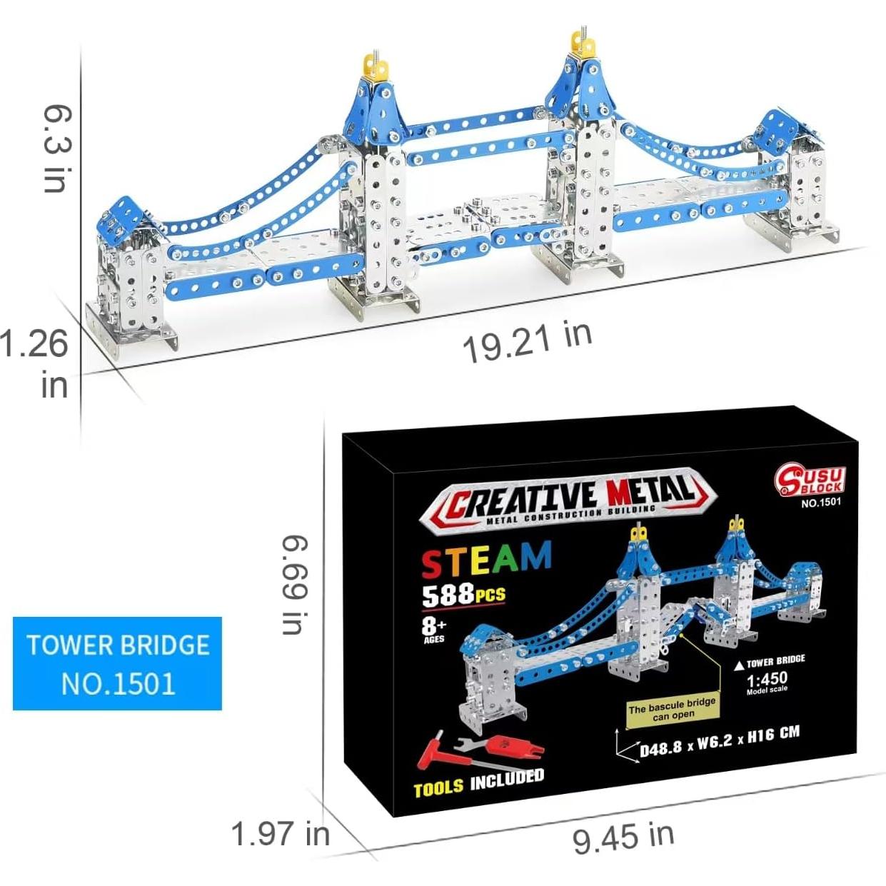 Kit de Modelo de Metal Puente de la Torre Ferthor 588 Piezas