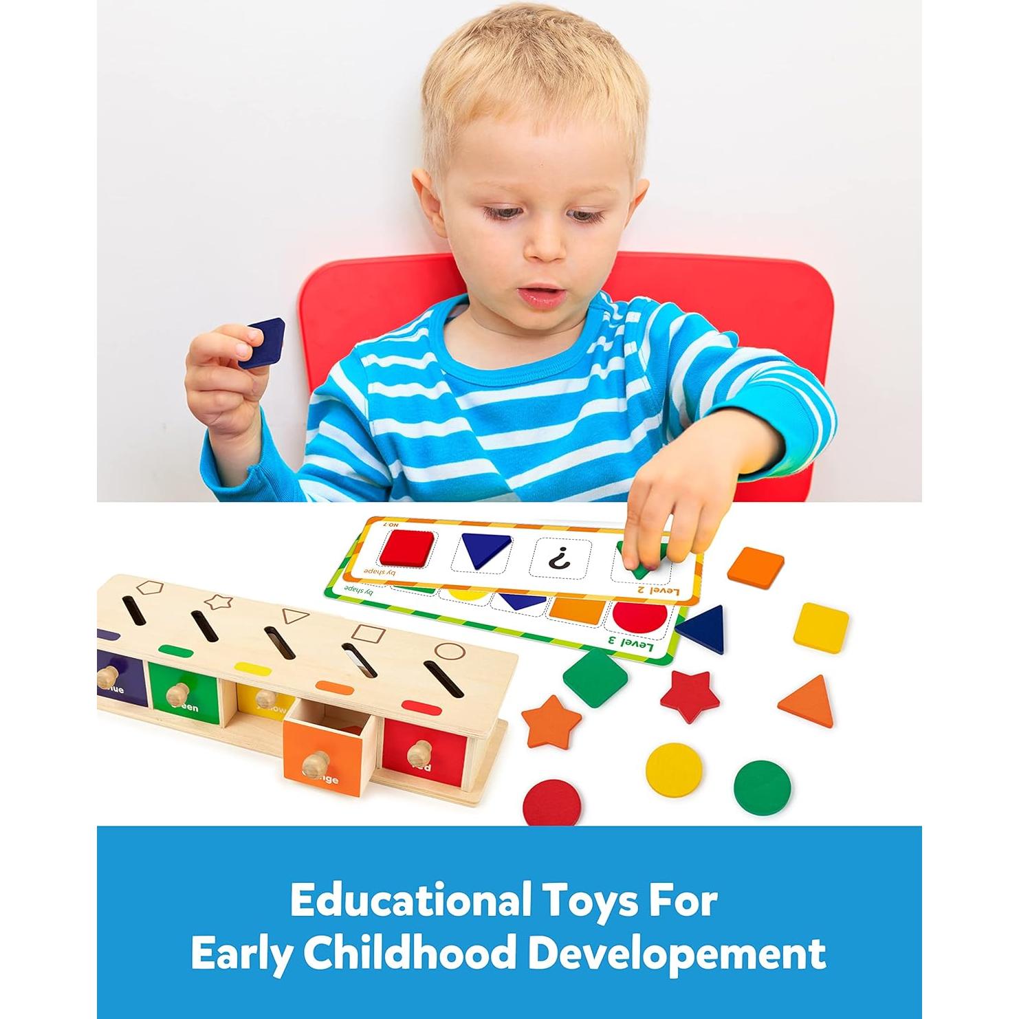 Juego de Clasificación de Colores y Formas Coogam 25 Piezas