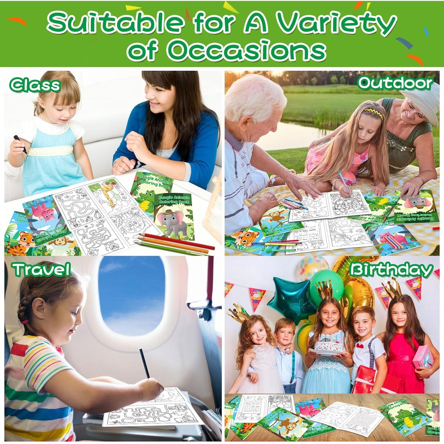 48 Libros para Colorear Animales Safari Lionoble 13x18 cm