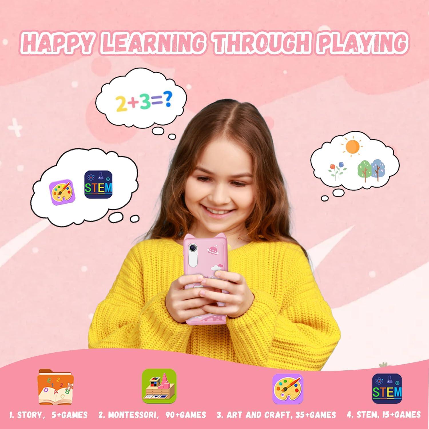 Teléfono Inteligente Rosa para Niños 3-12 Años D2 8GB