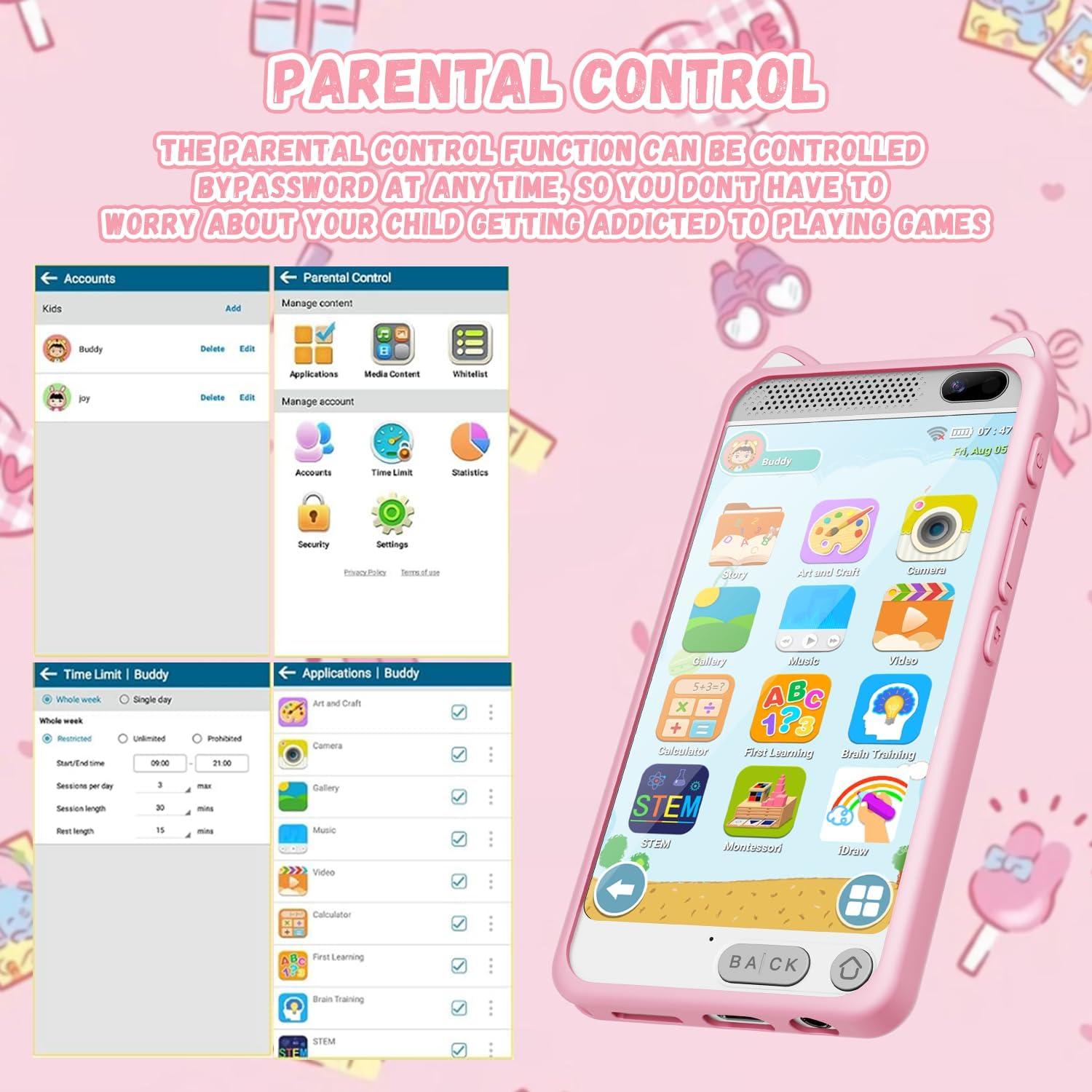 Teléfono Inteligente Rosa para Niños 3-12 Años D2 8GB