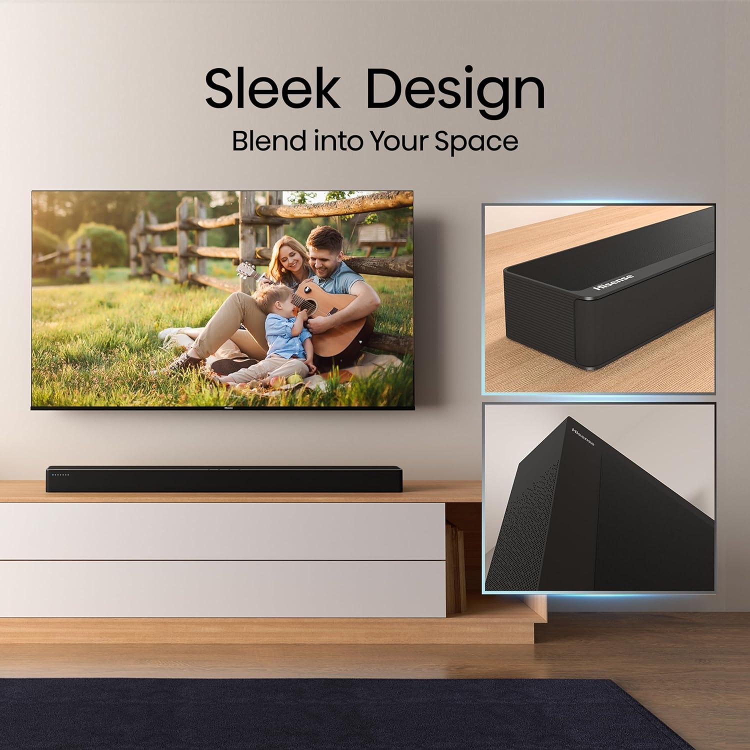 Barra de Sonido Hisense HS2100 2.1 Ch 240W Subwoofer Inalámbrico