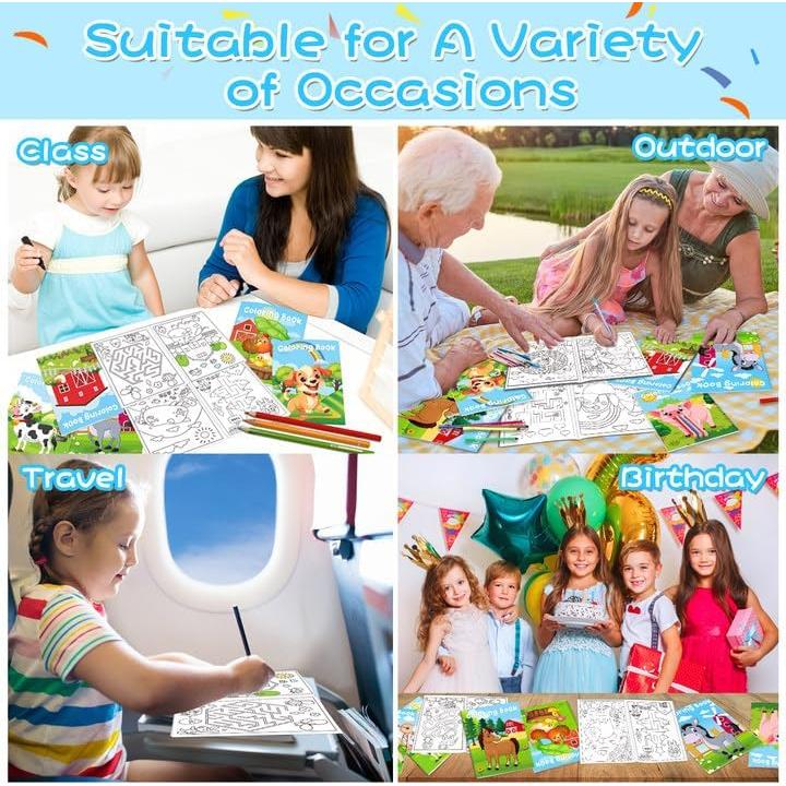 24 Libros para Colorear de Animales de Granja Lionoble