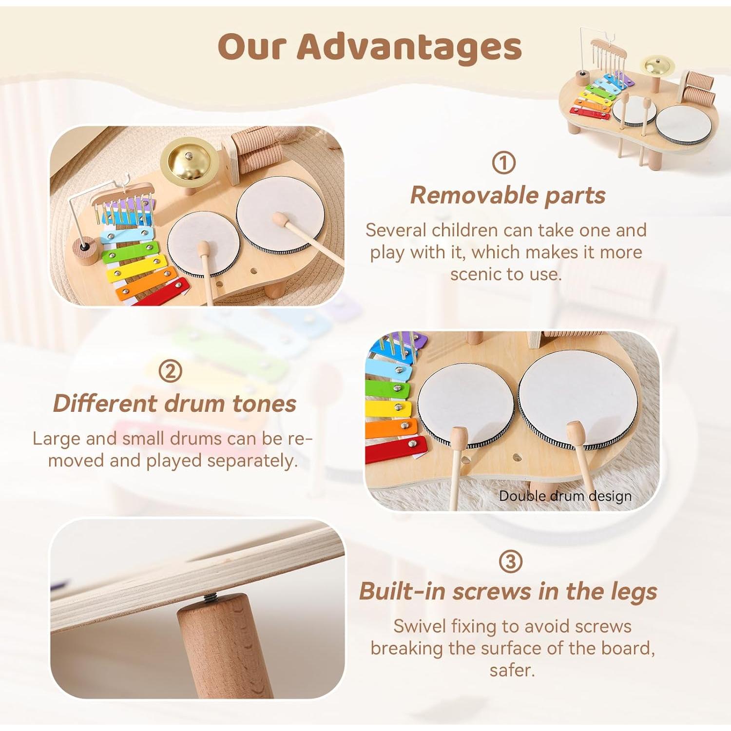 Set de Instrumentos Musicales de Madera Promise Babe para Niños