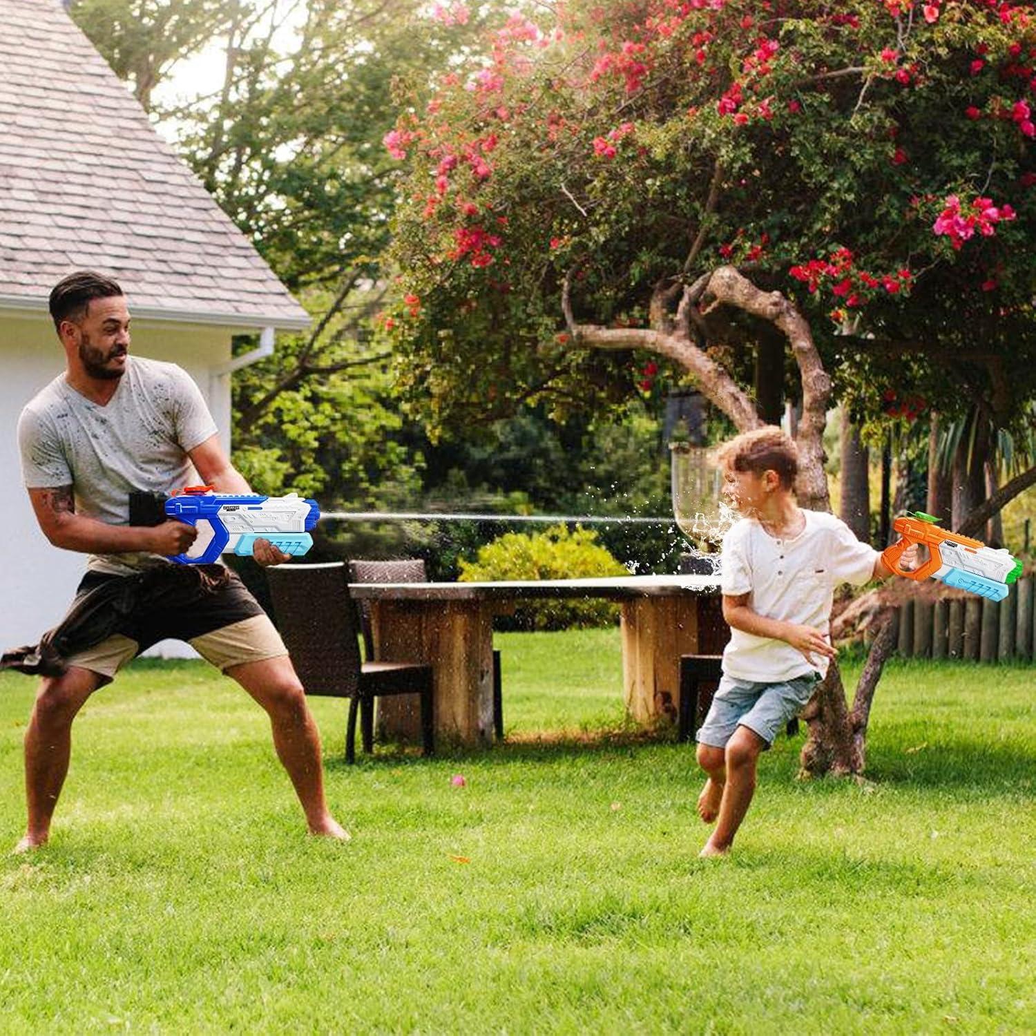 Pistolas de Agua RONSTONE - Paquete de 3, 400cc, Largo Alcance