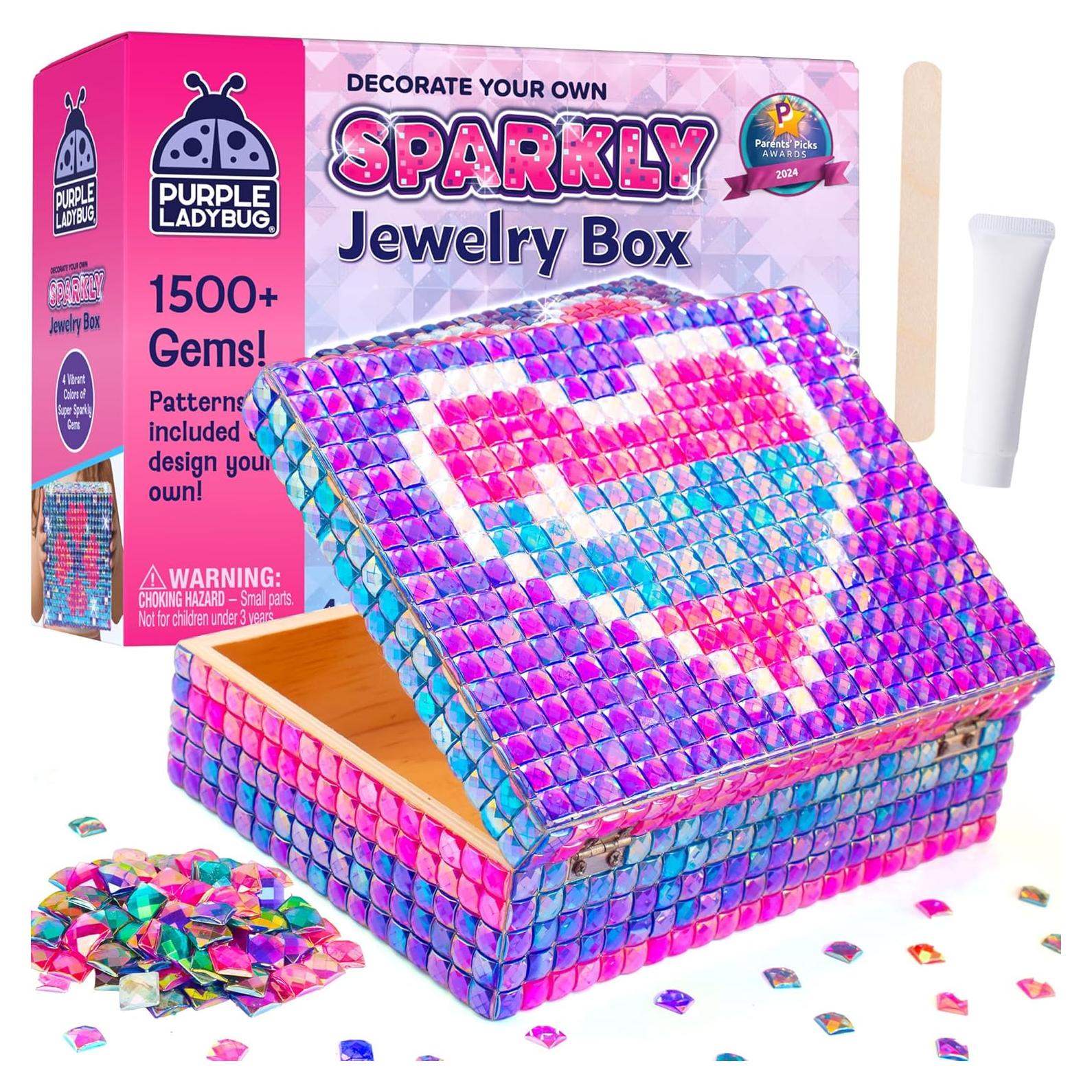 Kit de Manualidades Caja de Joyas Purple Ladybug con Gemas