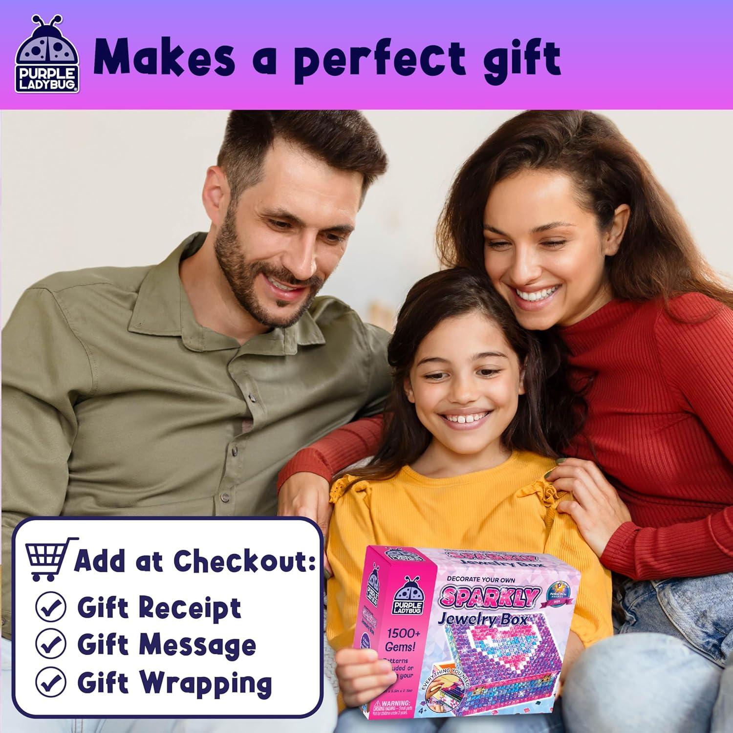 Kit de Manualidades Caja de Joyas Purple Ladybug con Gemas