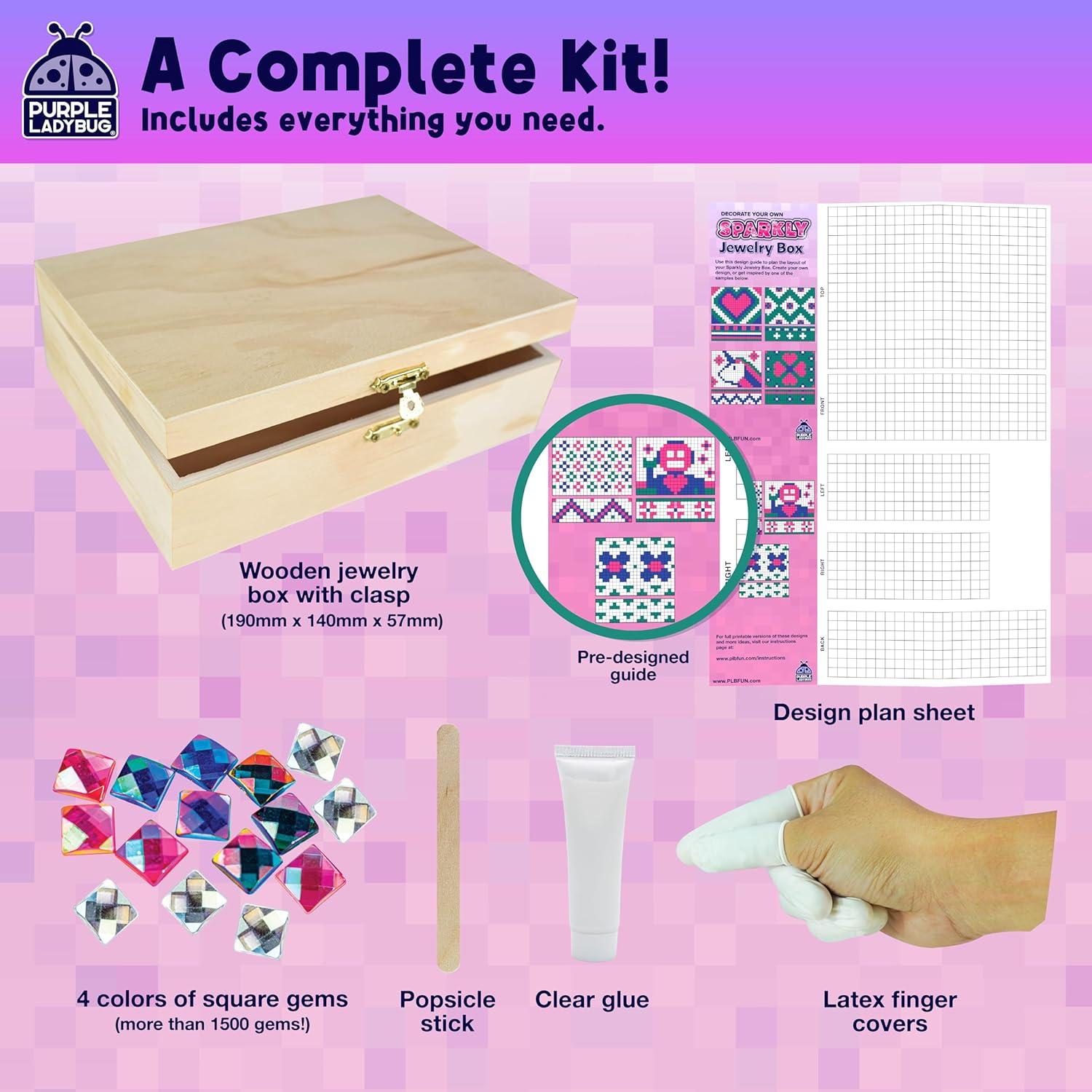 Kit de Manualidades Caja de Joyas Purple Ladybug con Gemas